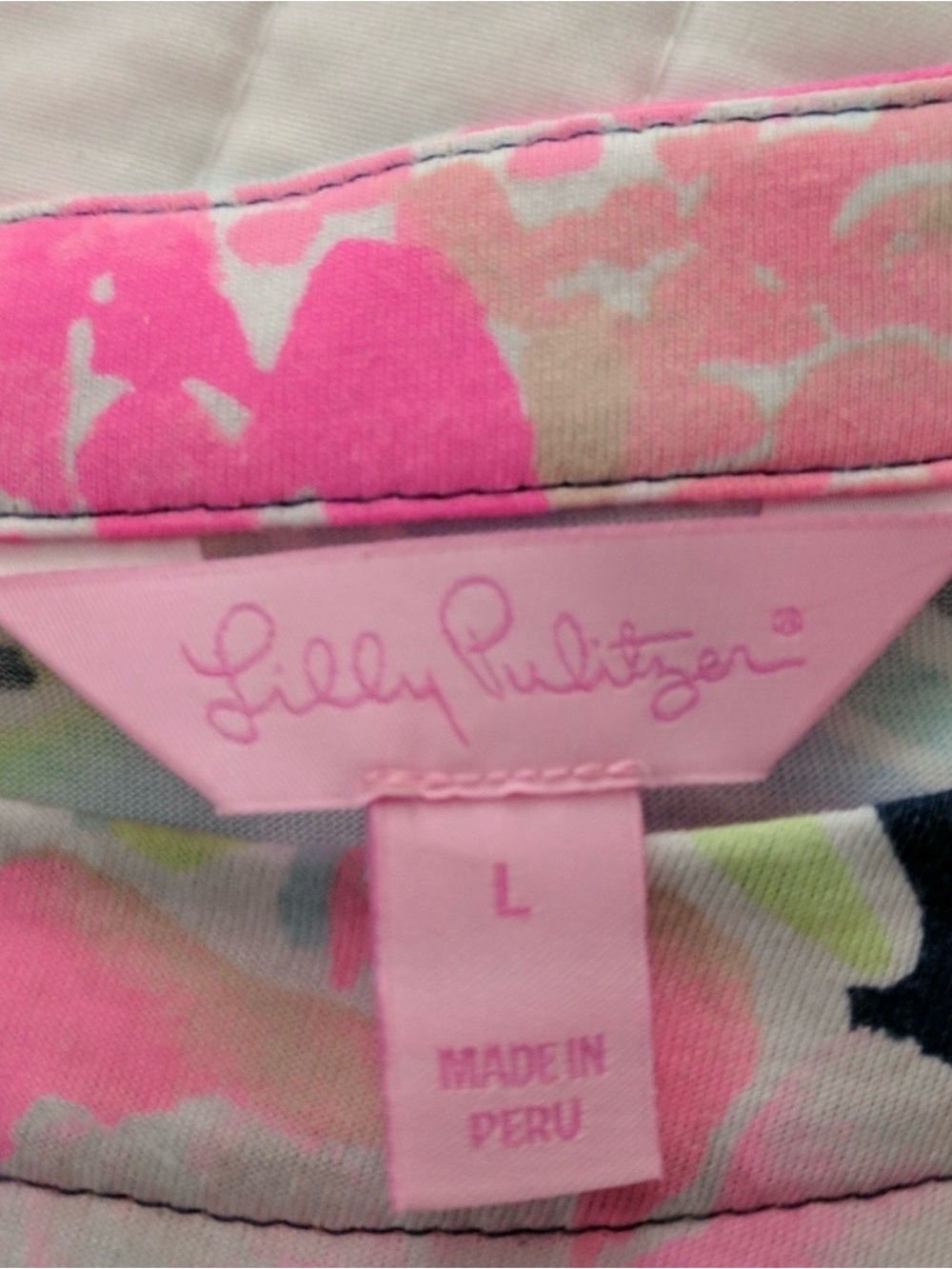 Lilly Pulitzer Pink and Light Green Floral Top - Picture 2 of 4